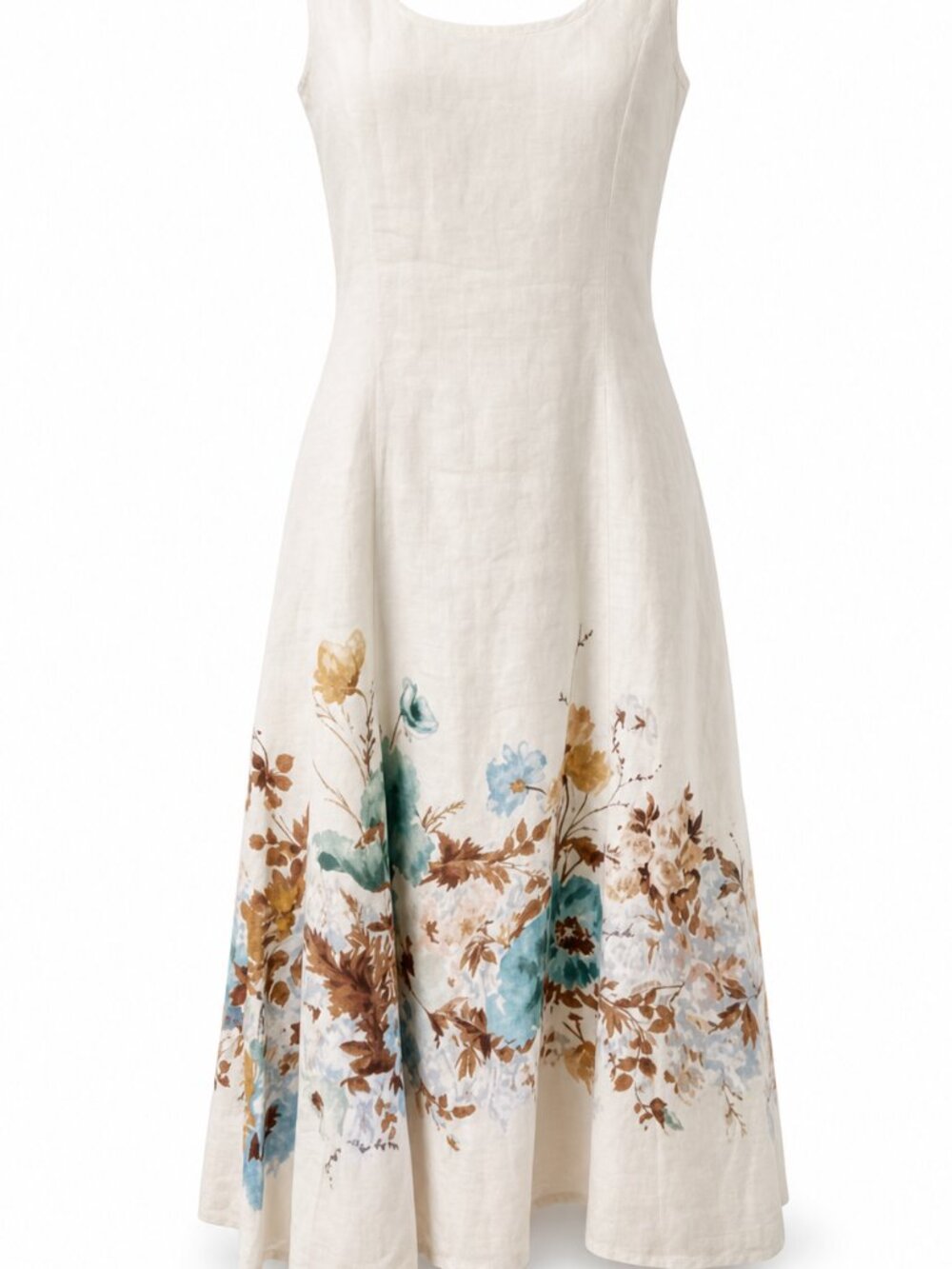 Beautiful Zimmermann Scarborough Midi Dress Cream Teal Floral Size 2 (US 6-8)